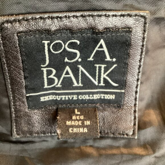 Jos. A. Bank Executive Collection Mens Large Leather Dress Jacket Black - Picture 8 of 10